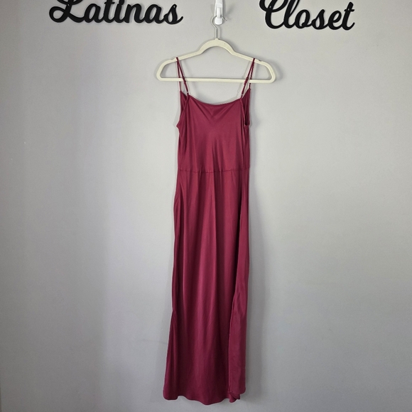 Anthropologie Elyse Satin Cowl Neck Spaguetti Strap Slip Midi Dress Size Small - Picture 7 of 13